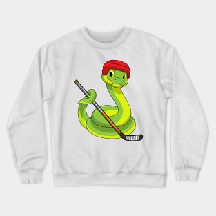 Snake at Ice hockey with Ice hockey stick Crewneck Sweatshirt